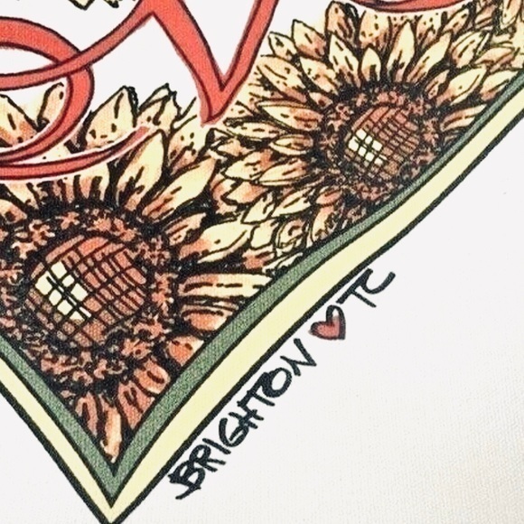 BRIGHTON Something Wonderful Sunflower LOVE Tote Bag - Picture 4 of 15